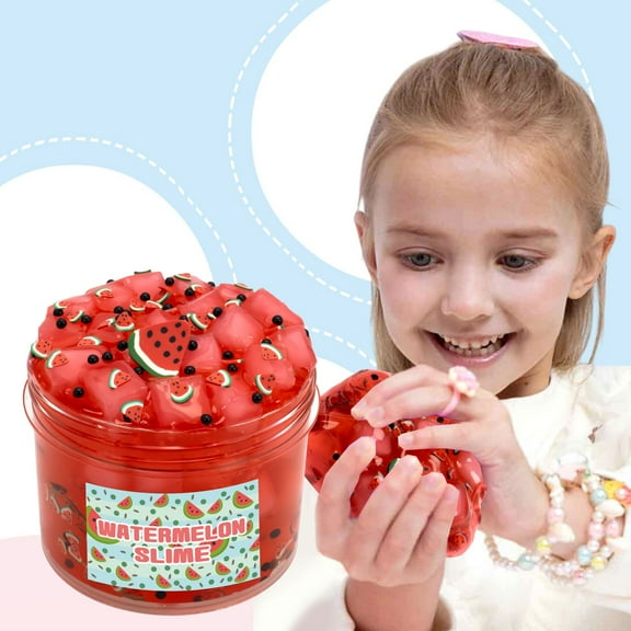 ToyKingdee Slime with Jelly Cubes and Cute Slime, Glimmer Slime Crunchy Crystal Slime Boba Slime, Super Soft Sludge Toy with Cute Charms Party Favors Slime