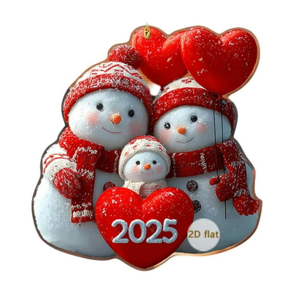 ToyKingdee Snowman Grandma Christmas Ornament 2025, 2D Flat Acrylic Ornaments, Snowman Christmas Ornament Gift for Granddaughter Grandson, Grandparents Keepsake Gift