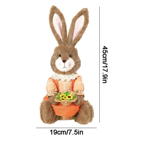 ToyKingdee Spring Easter Bunny Plush Stuffed Toy with Carrot, Large Home Decor Figure