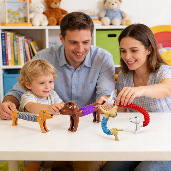 ToyKingdee Stretchy Dog Tube Plaything Cartoon Fatigue Relief for Parties Interactive Fun Relief with Cute Animal Design