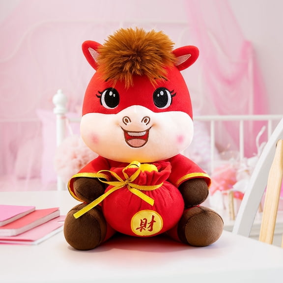 ToyKingdee Stuffed Horse Plush Toy - Lucky Chinese New Year Figure | Chinese Year of The Statue, 2026 Horse Doll | Bedside Table Sofa Decor Living