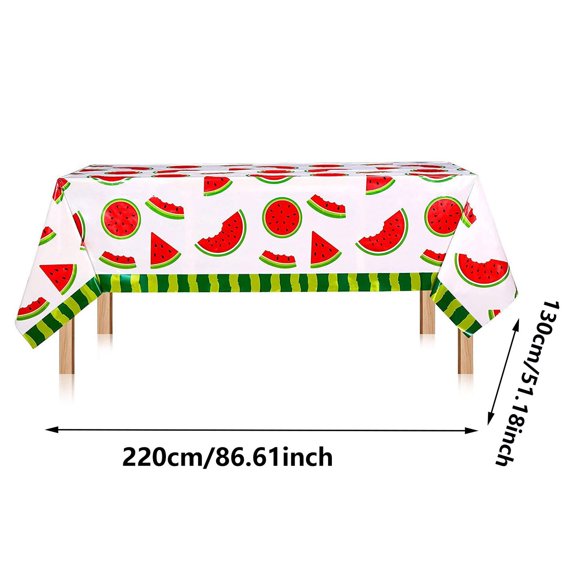ToyKingdee Summer Watermelon Print Disposable Tablecloth, Vibrant Fruit Themed Table Cover for Outdoor Parties and Picnics
