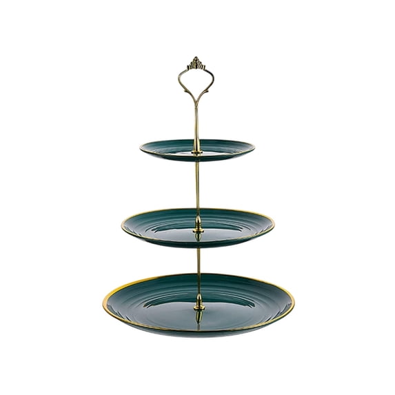 ToyKingdee Three-Tier Ceramic Dessert Stand Elegant Serving Platter for Afternoon Tea and Party Entertaining
