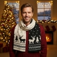 thumbnail image 1 of ToyKingdee Unisex Christmas Scarf Christmas Theme Scarves Winter Knitted Scarf, 1 of 6