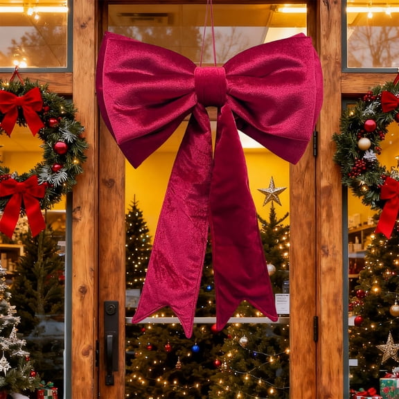 ToyKingdee Velvet Bows for Christmas Tree, Christmas Bows, Bow for Gift, Bow Tree Topper, Xmas Decorations for Weddings, Wreath, Holiday and Gift Wrapping