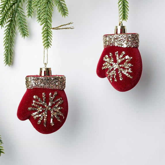 ToyKingdee Velvet Christmas Ball Ornaments for Tree,Xmas Hanging Baubles Burgundy Velvet Ornaments Comes with Shiny Sequins,Flocked Ornaments for Tree