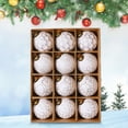 thumbnail image 1 of ToyKingdee Vintage Christmas Ornaments for Tree Decorations - Rustic Christmas Ball Ornaments Gold White for Indoor Holiday Xmas Decor, 1 of 7