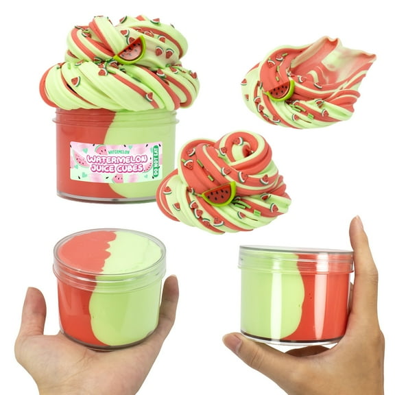 ToyKingdee Watermelon Butter Slime, Funny Two-Toned Cake Butter Slimes, Super Soft Sludge Toy, DIY Slime Party Favors, Stress Relieve Toy
