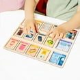 thumbnail image 1 of ToyKingdee Wooden Peg Puzzle, Cognitive Learning, Double Side Scens Board for Home School Planner,Autism Learning Materials, 1 of 7