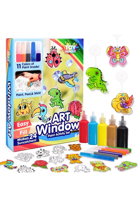 Dinosaur Suncatcher & Window Art Craft Kit 46 Piece