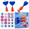 thumbnail image 1 of ToyMingle Suction Cup Sticky Darts Game Set, 3 Soft Rubber Darts with 4 Reusable Emoji Targets, Office Stress Relief, 1 of 6