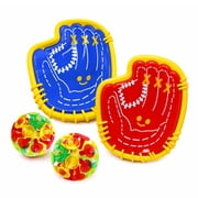 ToyMingle Suction Cup Ball Toss and Catch Game, 2 Paddles and 2 Sticky Balls Outdoor Backyard Beach Toys, 6-Piece Set