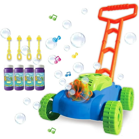 ToyVelt Bubble Lawn Mower for Kids - Automatic Bubble Machine with Music Sounds Best Toys for Toddlers Plus 4 x Bottles of Solution & 4 x Sticks - for Boys & Girls Ages 2-12 Years Old