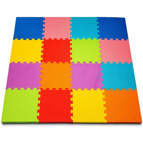 ToyVelt Foam Puzzle Floor Mat for Kids – Vibrant Interlocking Play Mat with Educational Alphabet Tiles