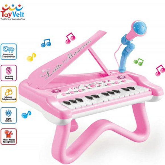 ToyVelt Toy Piano for Toddler Girls Cute Piano for Kids with Built-in Microphone & Music Modes - Best Birthday Gifts for 3 4 5 Year Old Girls