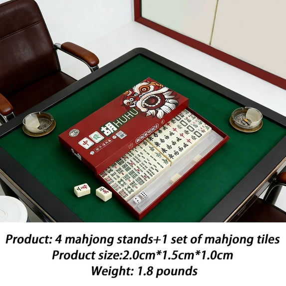 ToyVoyage Portable Mahjong Travel Set – 144 Tiles Classic Chinese Mahjong & Dominoes Game for Home & Travel