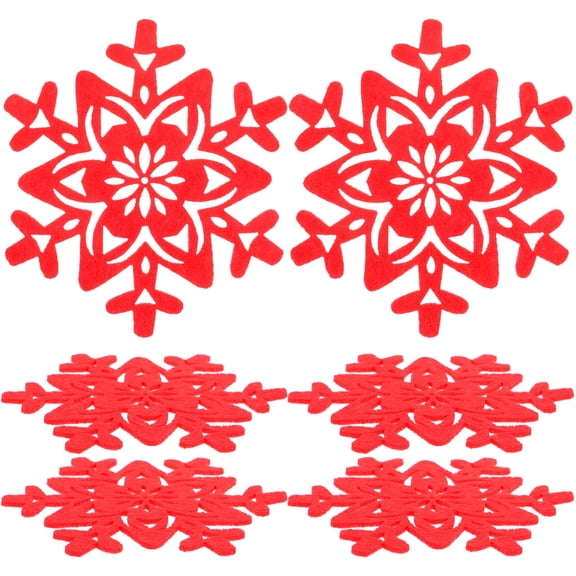 Toyandona 1Set Red Felt Cup Mat Christmas Coaster Nonslip Heat Resistant Cup Pad for Home