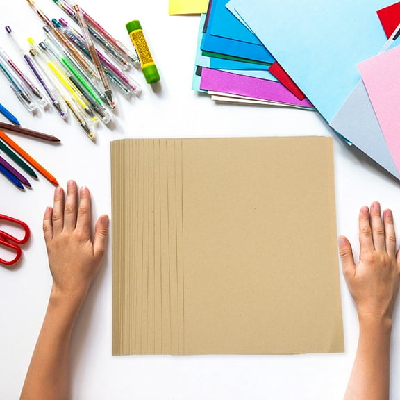 Toyandona 100 Sheets Per Pack Of Brown Paper Sheets Wood Pulp Paper For DIY Crafting Projects Group Use