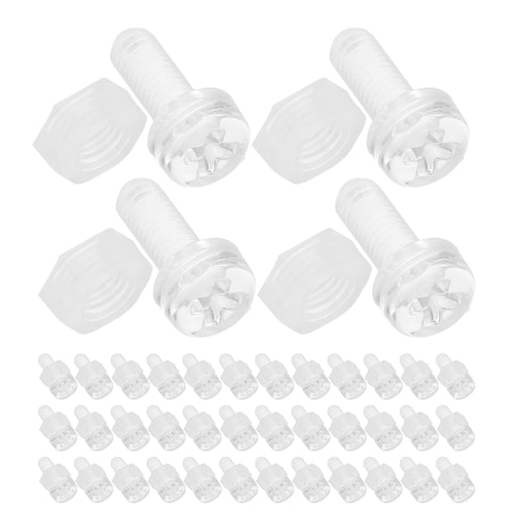 Toyandona 100Pcs Clear Triangle Code Fastener Set Acrylic Screws and Nuts for Home Renovation Use