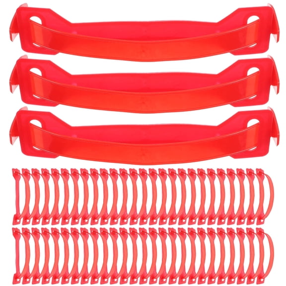 Toyandona 100Pcs Red Pe Material Carton Box Handles for Moving and Carrying Paper Boxes