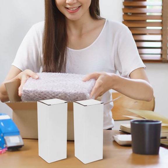 Toyandona 10Pcs Corrugated Boxes Packaging Box White Modern Design for Presentation