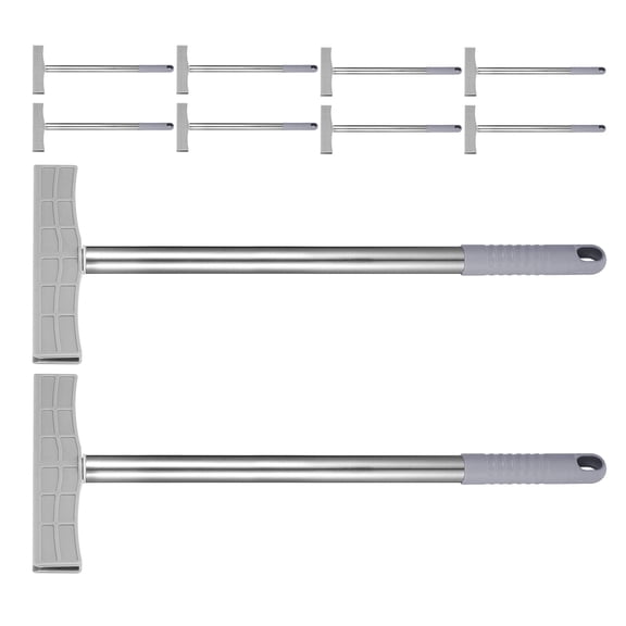 Toyandona 10Pcs Plated Silver Double Sided Stainless Steel Sign Stick for Queue Management and Advertising