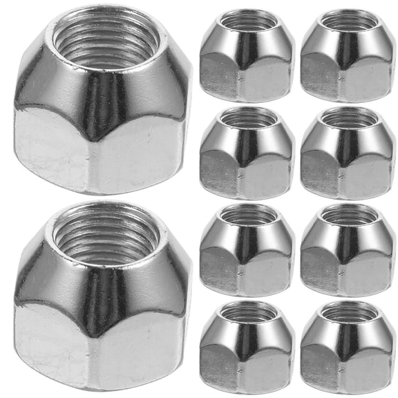 Toyandona 10Pcs Plated Silver Trailer Lug Nuts Carbon Steel Material Robust Durable for Trailer Wheels