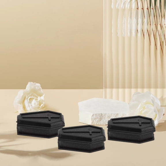 Toyandona Miniature Unfinished Coffin Small Coffin Box Model Plastic For Festive Atmosphere 10pcs