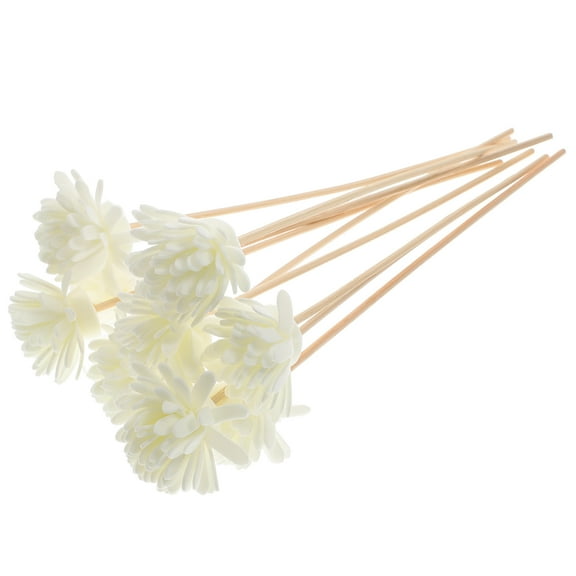 Toyandona 10Pcs White Chrysanthemum Scent Reeds Natural Rattan Diffuser Sticks for Home Air Refresh