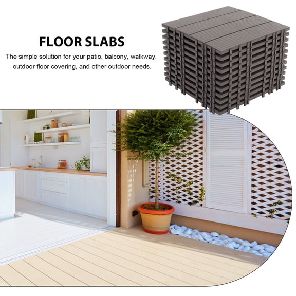 Toyandona 11Pc High Density Plastic Outdoor Deck Tiles for Patio Balcony Garden Flooring