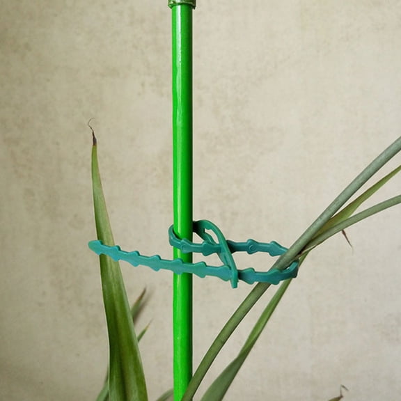 Toyandona 120Pcs Garden Tree Fixing Cable Tie Green Reusable Flexible Plastic Binding Strap