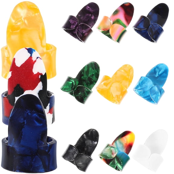 Toyandona 12Pcs Thick Guitar Picks with Grip for Electric and Acoustic Guitar Assorted Colors