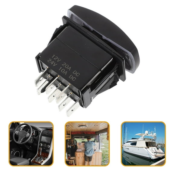 Toyandona 12V Black LED Rocker Multi-Functional for Marine Boats and Yachts, Toggle Control