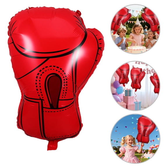 Toyandona 15Pcs Red Boxing Gloves Foil Balloons Easy Inflate for Boxing and Wrestling Party Decor