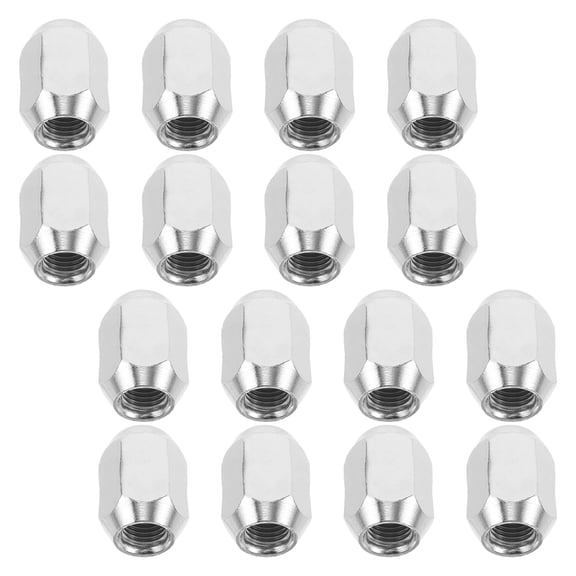 Toyandona 16Pcs Plated Silver Wheel Lock Nut Metal Alloy Corrosion Resistant Hub Bolt for Atv Trailer and Quad Bike