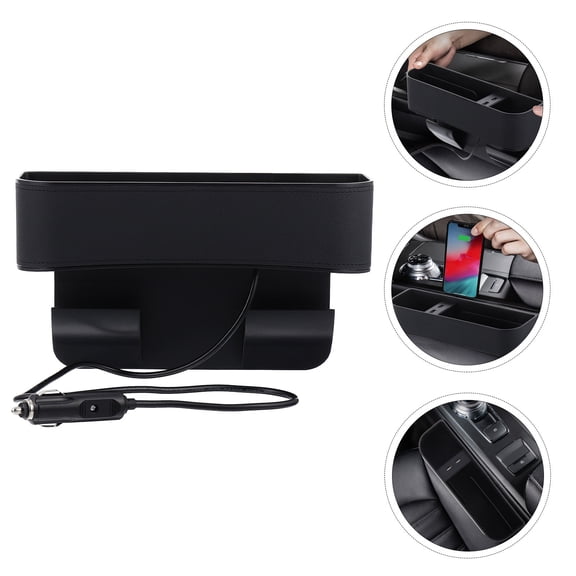 Toyandona USB Car Storage Box Seat Gap Organizer with Dual USB Ports