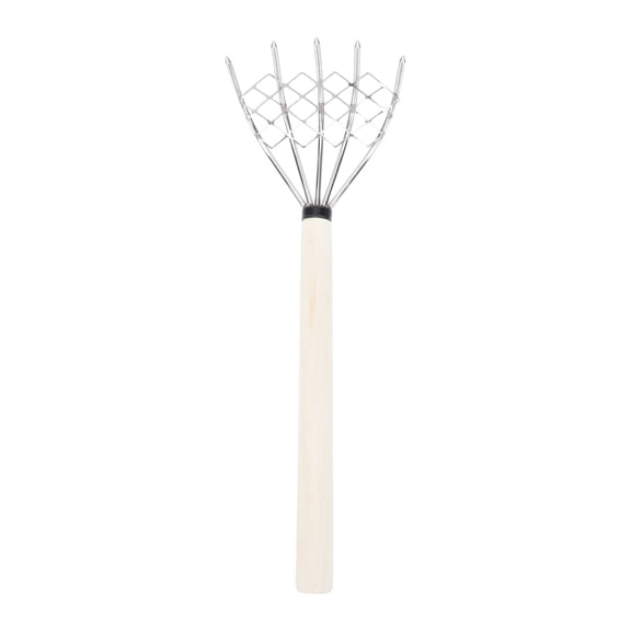 Toyandona Clam Rake with Net and Ergonomic Wooden Handle, Plated, Ideal for Seafood Digging, 1 Piece