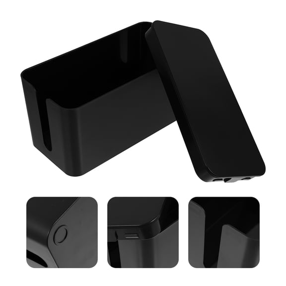 Toyandona 1Pc Home Cable Hides Box Black Plastic with Convenient Design for Neat Cord Storage