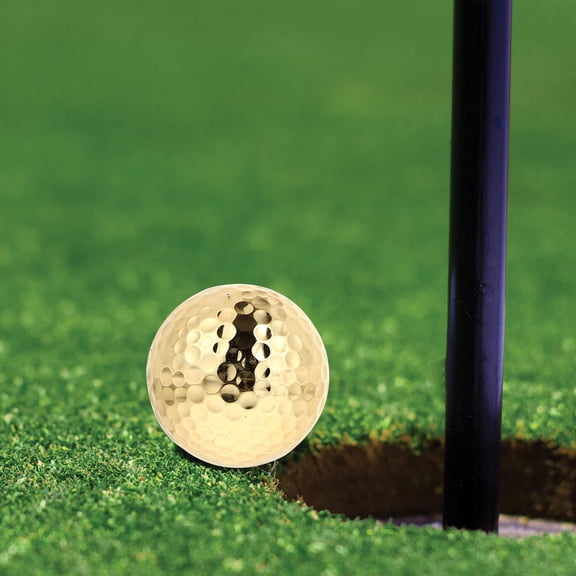 Toyandona 1Pc Outdoor Golf Training Ball in Golden Color for Improved Putting Skill and Control