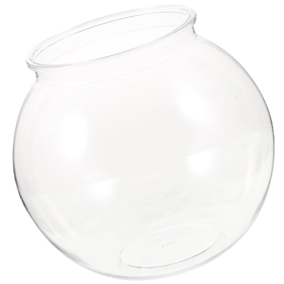 Toyandona 1Pc Round Small Aquarium Plastic Fish Tank Clear Container For Pet Lovers Indoor Use