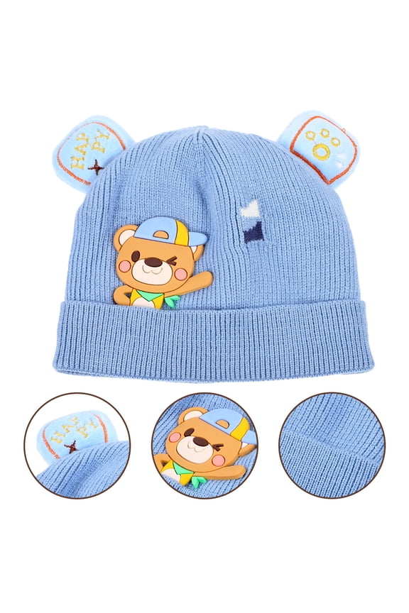 1Pcs Baby Girl Beanie Warm Knitted Wool Hat for Infants Cold Protection Winter Season