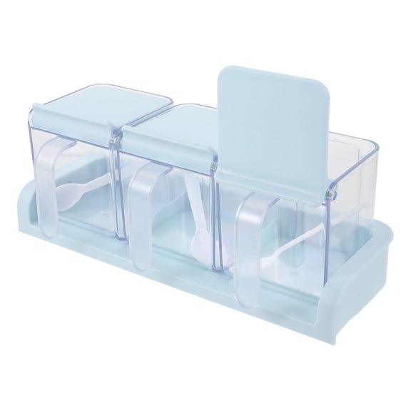 Toyandona 1Set Blue Seasoning Storage Box Plastic Spice Holder for Kitchen Use