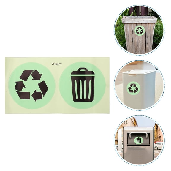 Toyandona 1Set Easy Apply Black Glow in The Dark Trash Labels for Metal Plastic Garbage Bin Surfaces