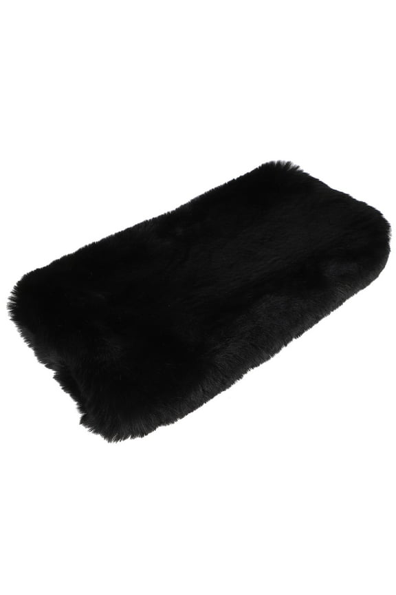 Black Faux Fur Fleece Muff Winter Clothing Accessory 1Pcs for Women