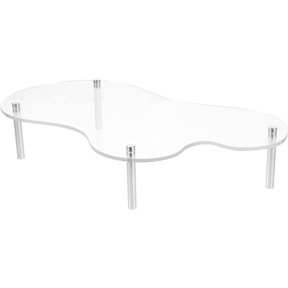 Toyandona 1Set Modern Acrylic Cake Plate Stand with Metal Support Perfect for Wedding Cake Display