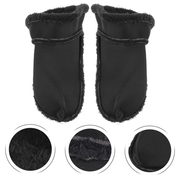 Toyandona 2Pairs Plush Black Warm Clogs Shoes Liners Comfortable Shoe Inserts