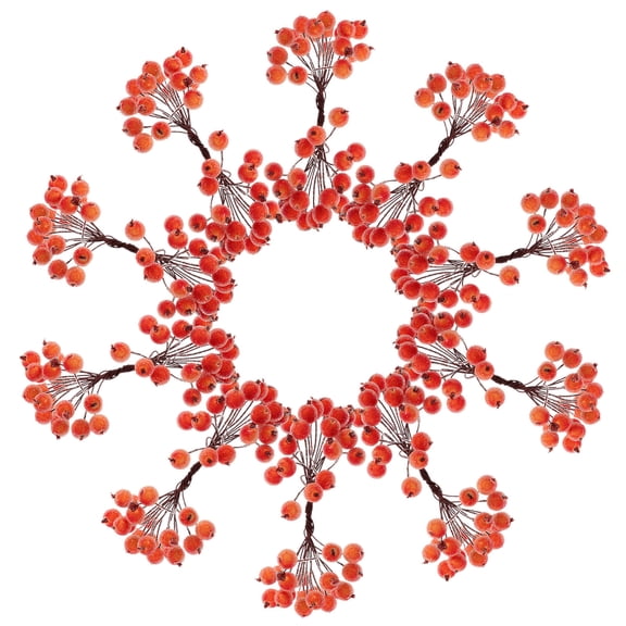 Toyandona Orange Frosted Berry Holly Christmas Tree Decoration Flowers