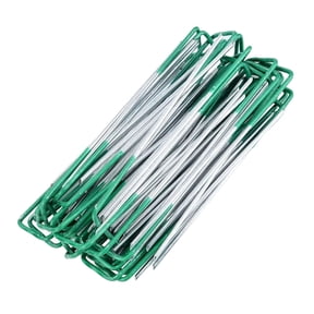 Toyandona U-Shaped Nails Ground Pegs Green for Turf and Tents Fastening 20Pcs