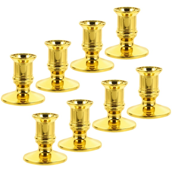Toyandona 20Pcs Reusable Plastic Pillar Candle Base with Chic Golden Finish for Indoor Use