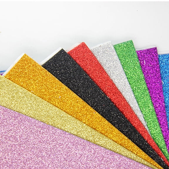 Toyandona 20Pcs Glitter Sheets Sticker Easy to Cut and Stick for Crafting and DIY Projects